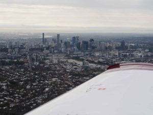 Brisbane scenic flight - brisbane skyline view with Sky Dance