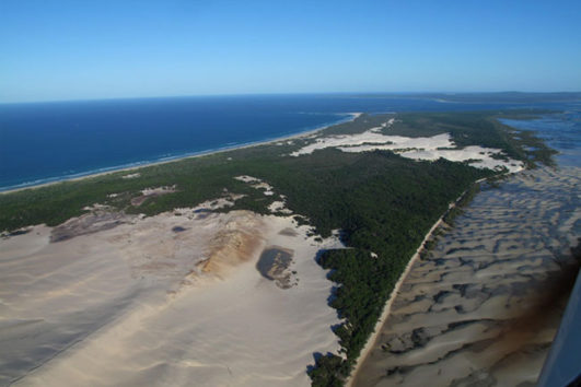 Moreton Island flyover - Bay Island Tour